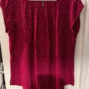 41 Hawthorn Red Polka Dot Cap Sleeve Blouse